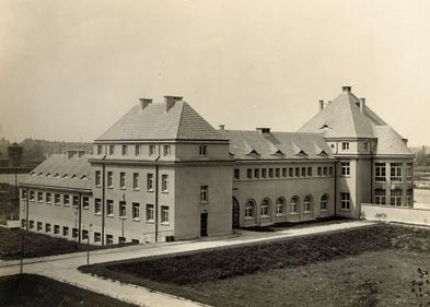 Veterinär-Physiologisches-Institut: Ansicht des Gebäudes der Forschungsabteilung, um 1925.