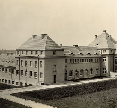 Veterinär-Physiologisches-Institut: Ansicht des Gebäudes der Forschungsabteilung, um 1925.