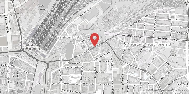 die Karte zeigt folgenden Standort: Institut für Sportmedizin und Prävention, Rosa-Luxemburg-Straße 20-30, 04103 Leipzig